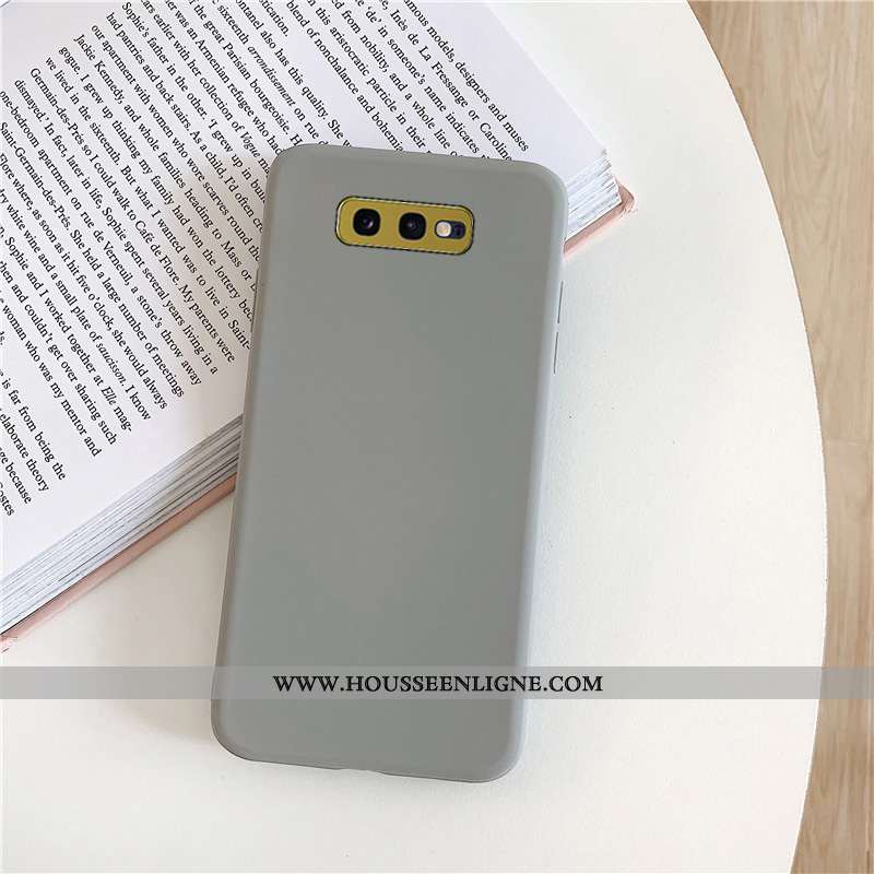Coque Samsung Galaxy S10e Mode Délavé En Daim Simple Tout Compris Étoile Couleur Unie Rose