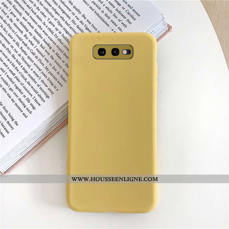 Coque Samsung Galaxy S10e Mode Délavé En Daim Simple Tout Compris Étoile Couleur Unie Rose