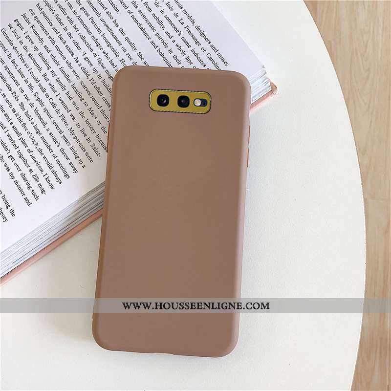 Coque Samsung Galaxy S10e Mode Délavé En Daim Simple Tout Compris Étoile Couleur Unie Rose