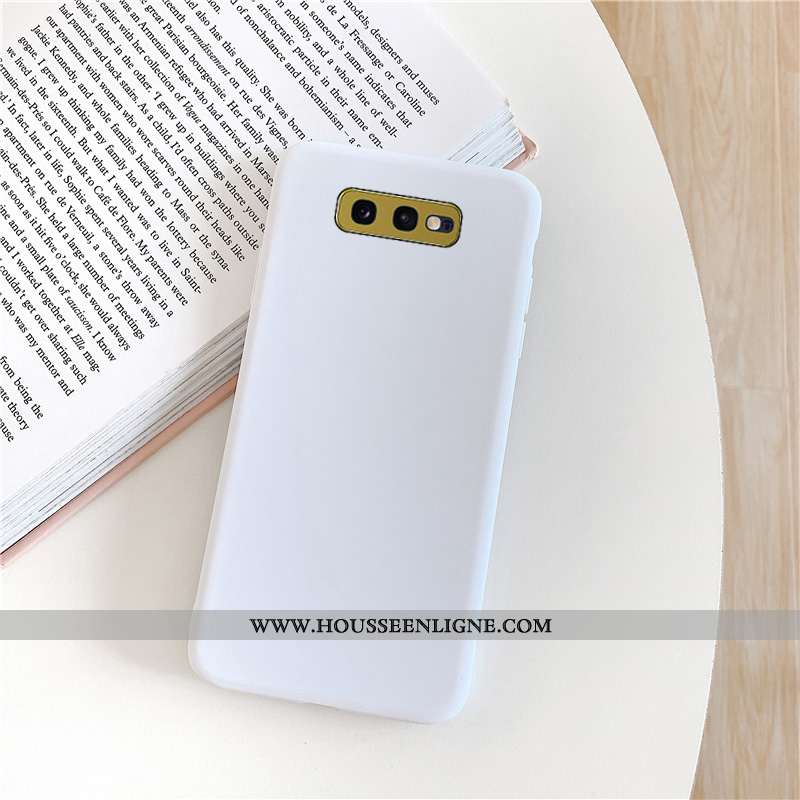 Coque Samsung Galaxy S10e Mode Délavé En Daim Simple Tout Compris Étoile Couleur Unie Rose