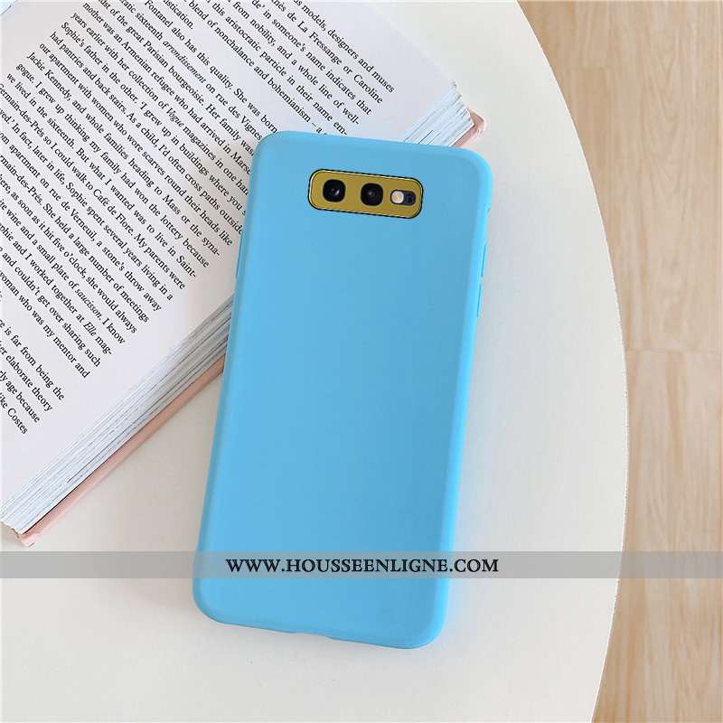 Coque Samsung Galaxy S10e Mode Délavé En Daim Simple Tout Compris Étoile Couleur Unie Rose