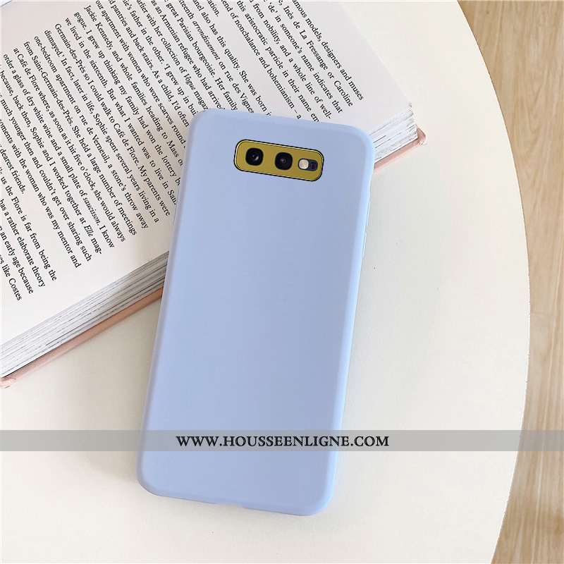 Coque Samsung Galaxy S10e Mode Délavé En Daim Simple Tout Compris Étoile Couleur Unie Rose