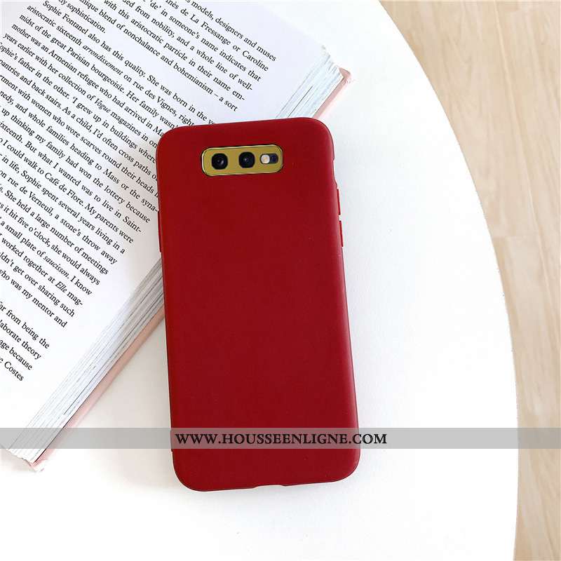 Coque Samsung Galaxy S10e Mode Délavé En Daim Simple Tout Compris Étoile Couleur Unie Rose