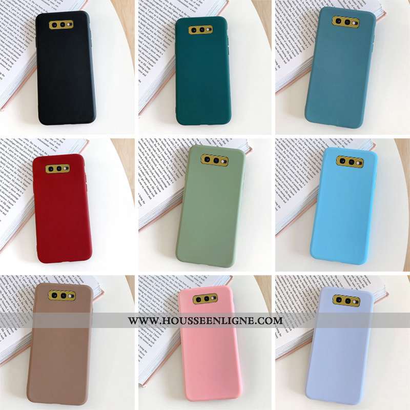 Coque Samsung Galaxy S10e Mode Délavé En Daim Simple Tout Compris Étoile Couleur Unie Rose