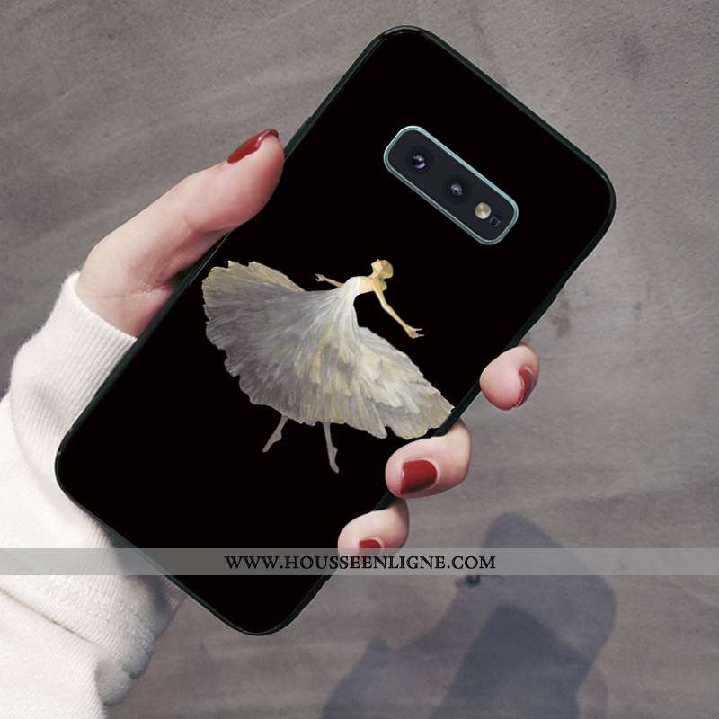 Coque Samsung Galaxy S10e Silicone Ornements Suspendus Ballet Téléphone Portable Noir Incassable Éto