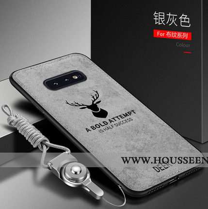 Coque Samsung Galaxy S10e Vintage Fluide Doux Protection Étui Silicone Incassable Gris