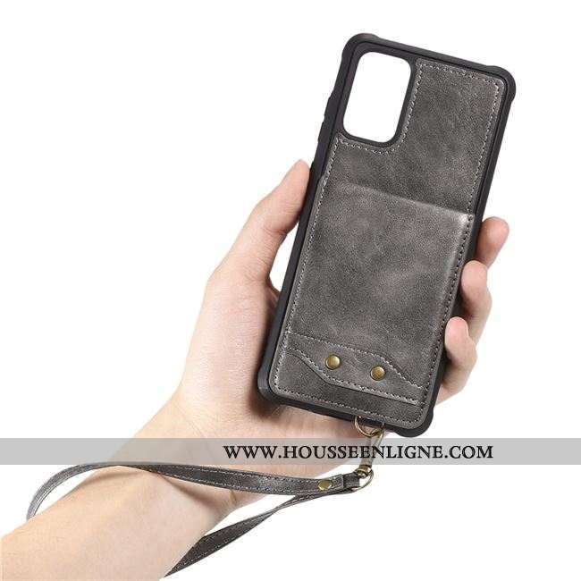 Coque Samsung Galaxy S20 Créatif Cuir Étoile Gris Sac Carte Étui