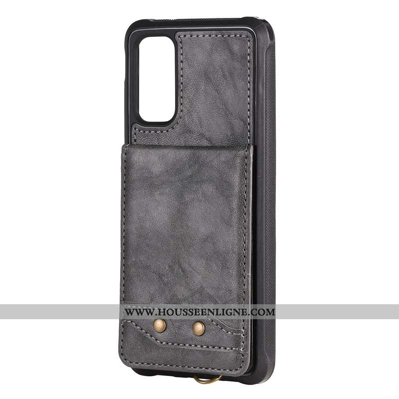 Coque Samsung Galaxy S20 Créatif Cuir Étoile Gris Sac Carte Étui