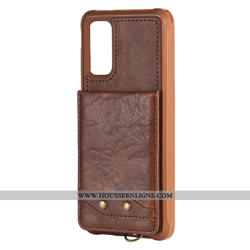 Coque Samsung Galaxy S20 Créatif Cuir Étoile Gris Sac Carte Étui
