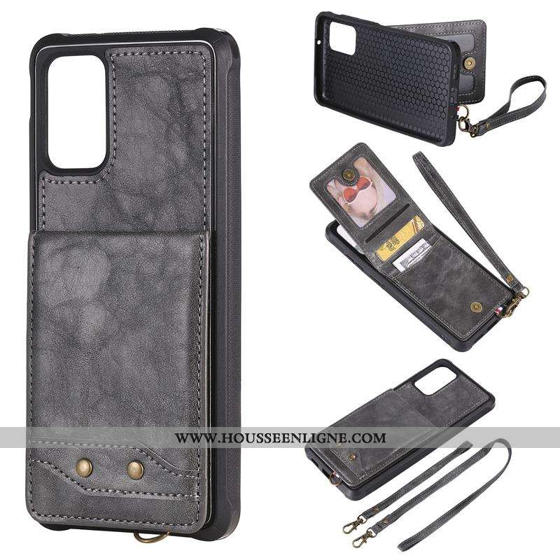 Coque Samsung Galaxy S20 Créatif Cuir Étoile Gris Sac Carte Étui
