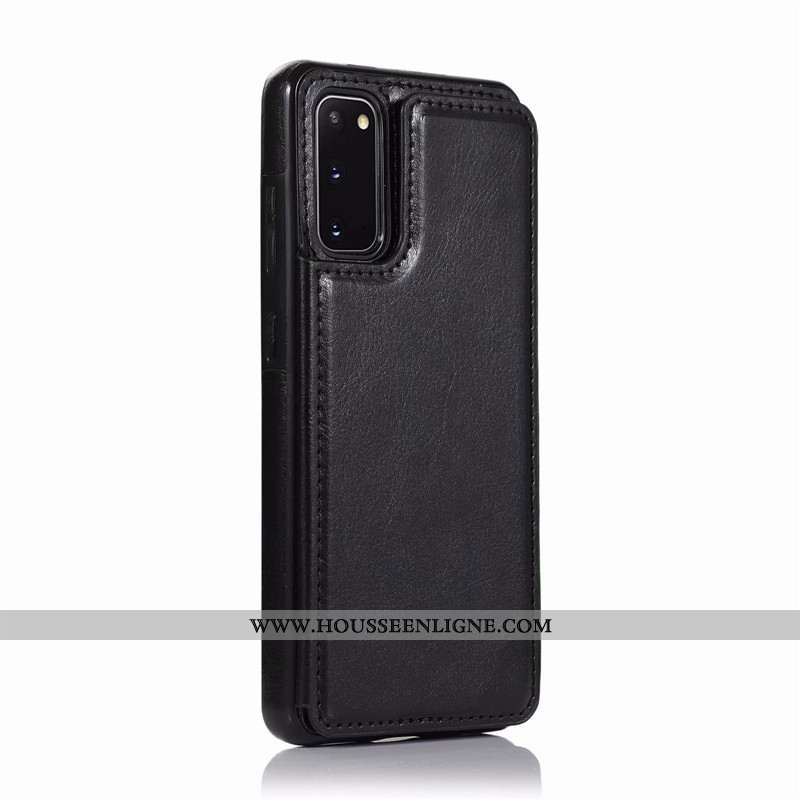Coque Samsung Galaxy S20 Cuir Créatif Rose Étui Téléphone Portable Carte