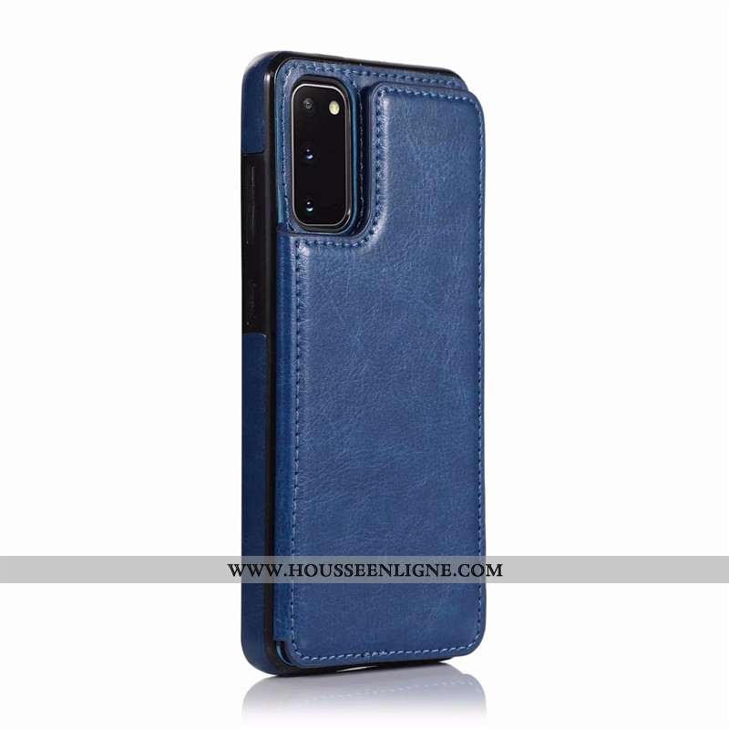 Coque Samsung Galaxy S20 Cuir Créatif Rose Étui Téléphone Portable Carte