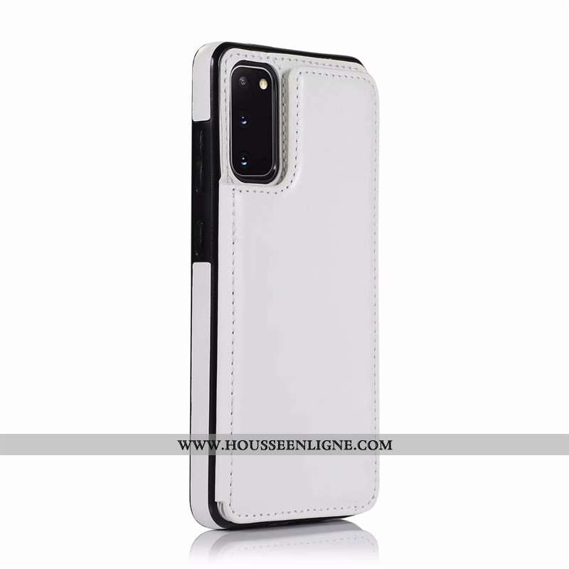 Coque Samsung Galaxy S20 Cuir Créatif Rose Étui Téléphone Portable Carte