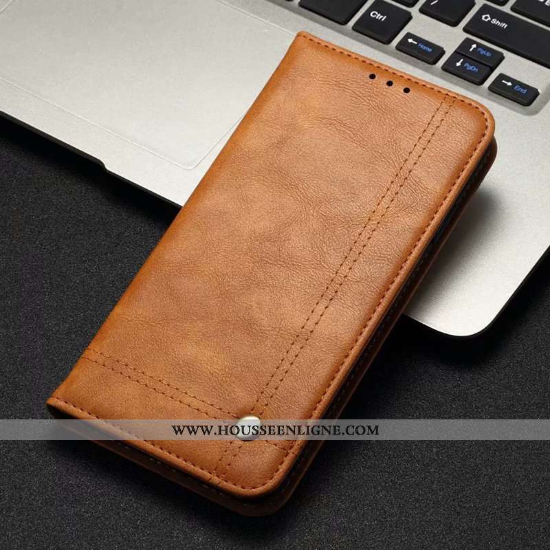 Coque Samsung Galaxy S20 Cuir Protection Téléphone Portable Business Étoile Étui Marron
