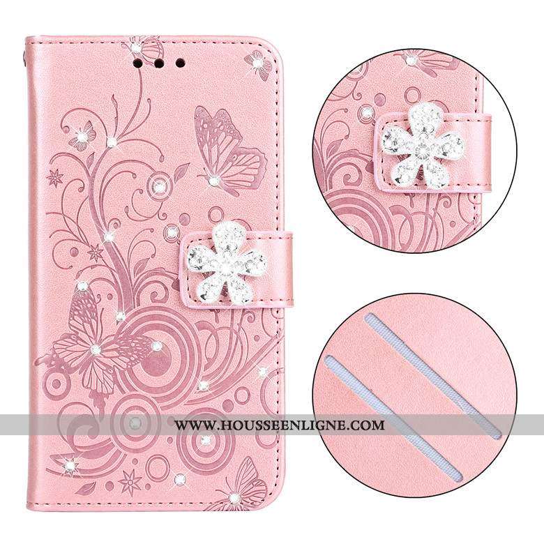 Coque Samsung Galaxy S20 Cuir Protection Étui Fleurs De Papillons Rouge Housse Incassable