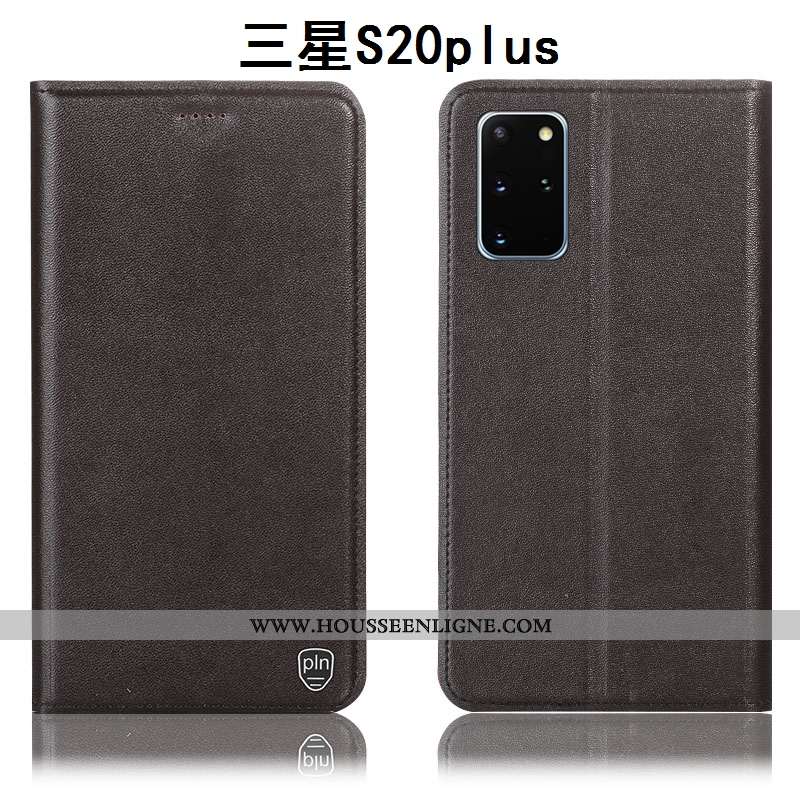 Coque Samsung Galaxy S20+ Cuir Véritable Protection Incassable Étui Tout Compris Étoile Jaune