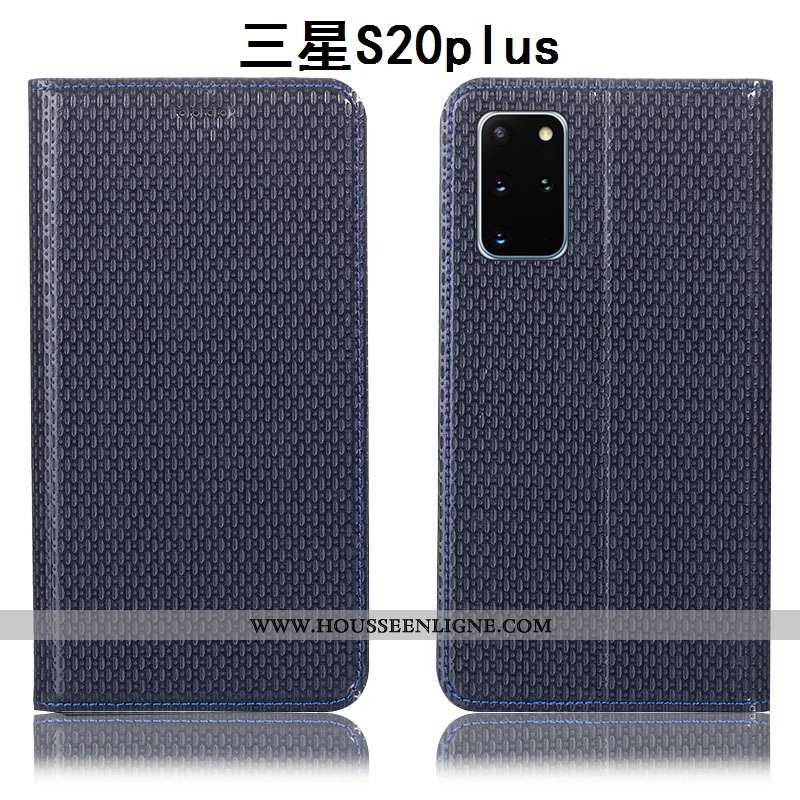 Coque Samsung Galaxy S20+ Cuir Véritable Protection Téléphone Portable Incassable Étui Marron