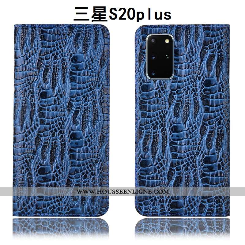 Coque Samsung Galaxy S20+ Cuir Véritable Protection Étoile Incassable Étui Noir