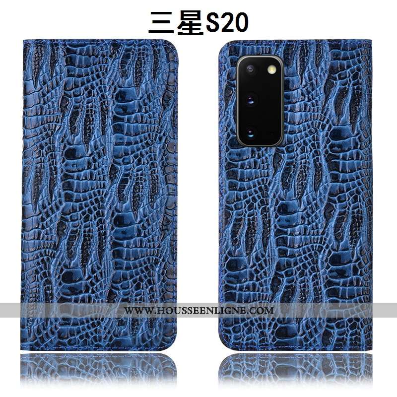 Coque Samsung Galaxy S20+ Cuir Véritable Protection Étoile Incassable Étui Noir