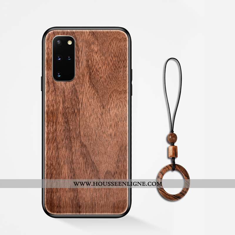 Coque Samsung Galaxy S20+ En Bois Modèle Fleurie Antidérapant Téléphone Portable Incassable Étui Ann