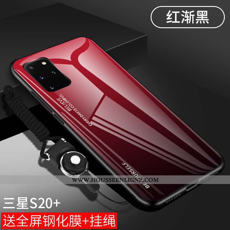 Coque Samsung Galaxy S20+ Fluide Doux Silicone Téléphone Portable Étui Verre Pu Luxe Violet
