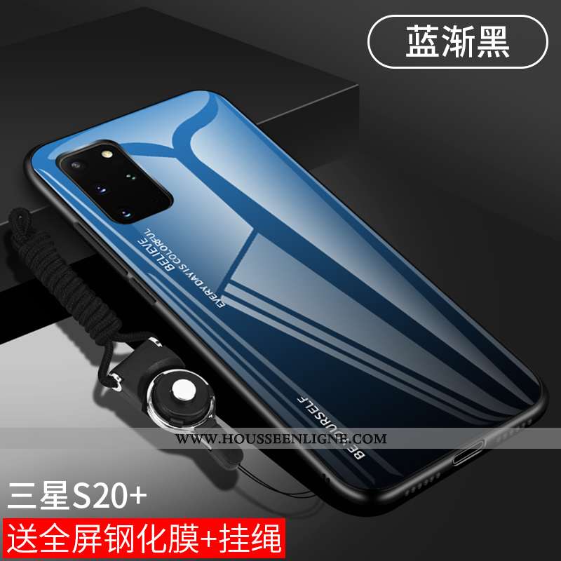 Coque Samsung Galaxy S20+ Fluide Doux Silicone Téléphone Portable Étui Verre Pu Luxe Violet