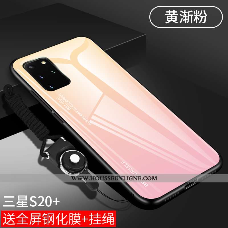 Coque Samsung Galaxy S20+ Fluide Doux Silicone Téléphone Portable Étui Verre Pu Luxe Violet