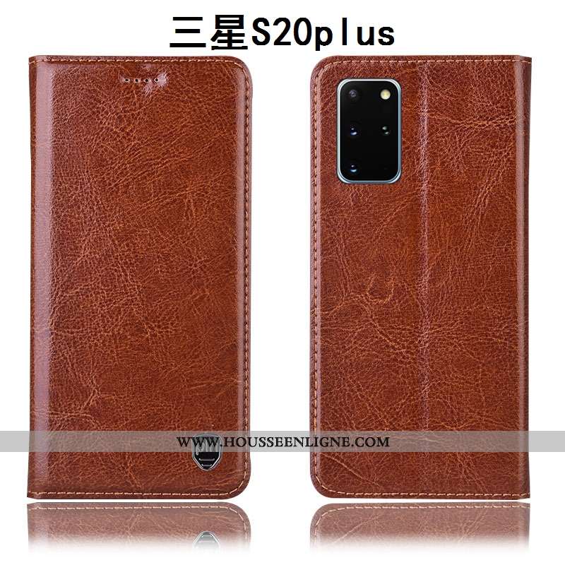 Coque Samsung Galaxy S20+ Modèle Fleurie Protection Étui Cuir Véritable Incassable Téléphone Portabl
