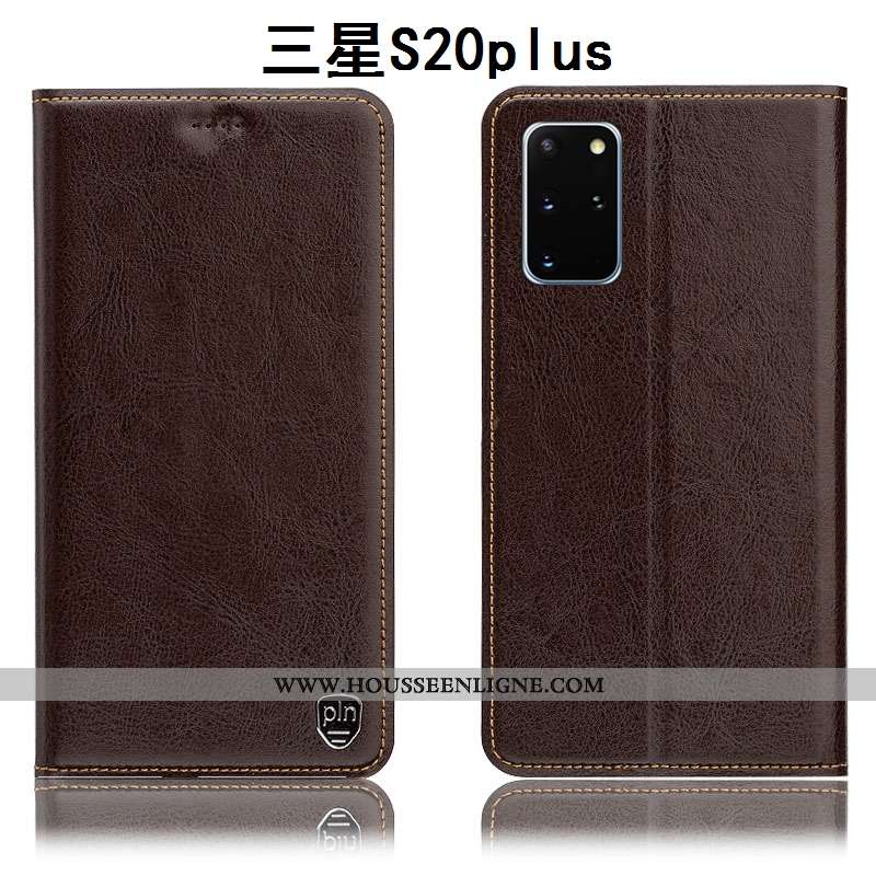 Coque Samsung Galaxy S20+ Modèle Fleurie Protection Étui Cuir Véritable Incassable Téléphone Portabl