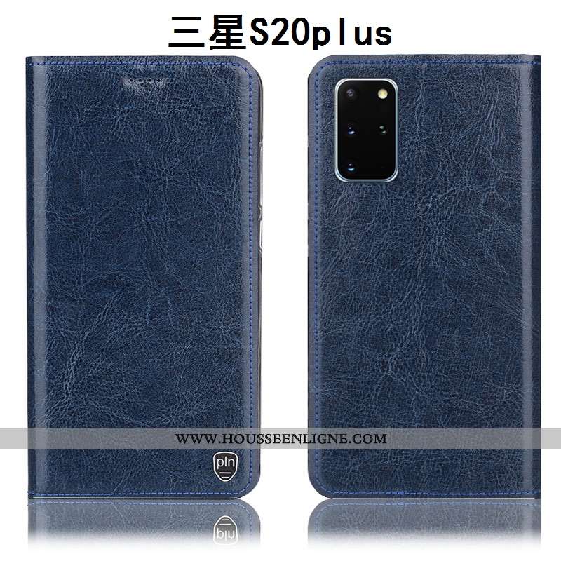 Coque Samsung Galaxy S20+ Modèle Fleurie Protection Étui Cuir Véritable Incassable Téléphone Portabl