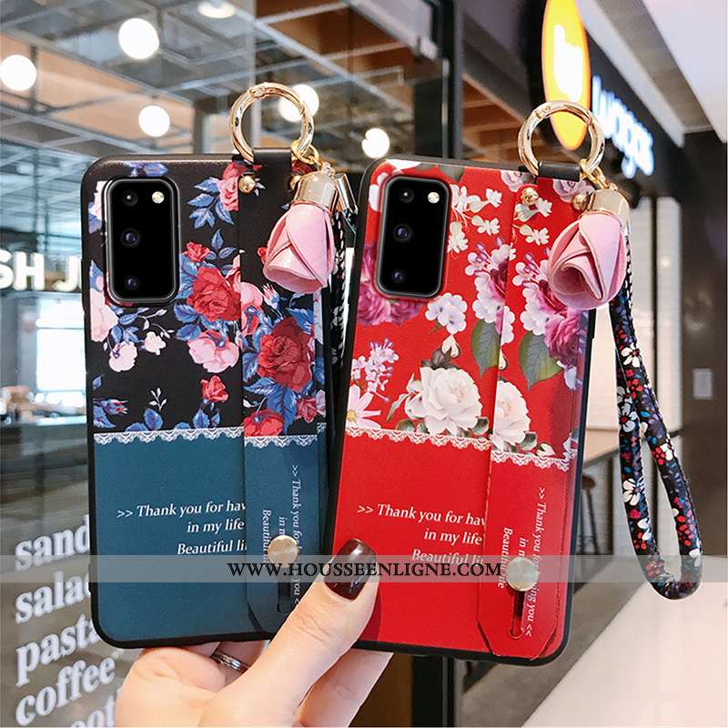 Coque Samsung Galaxy S20 Protection Délavé En Daim Incassable Légère Rouge Téléphone Portable