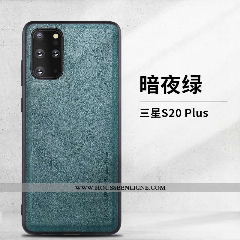 Coque Samsung Galaxy S20+ Protection Ultra Business Cuir Légère Tout Compris Verte