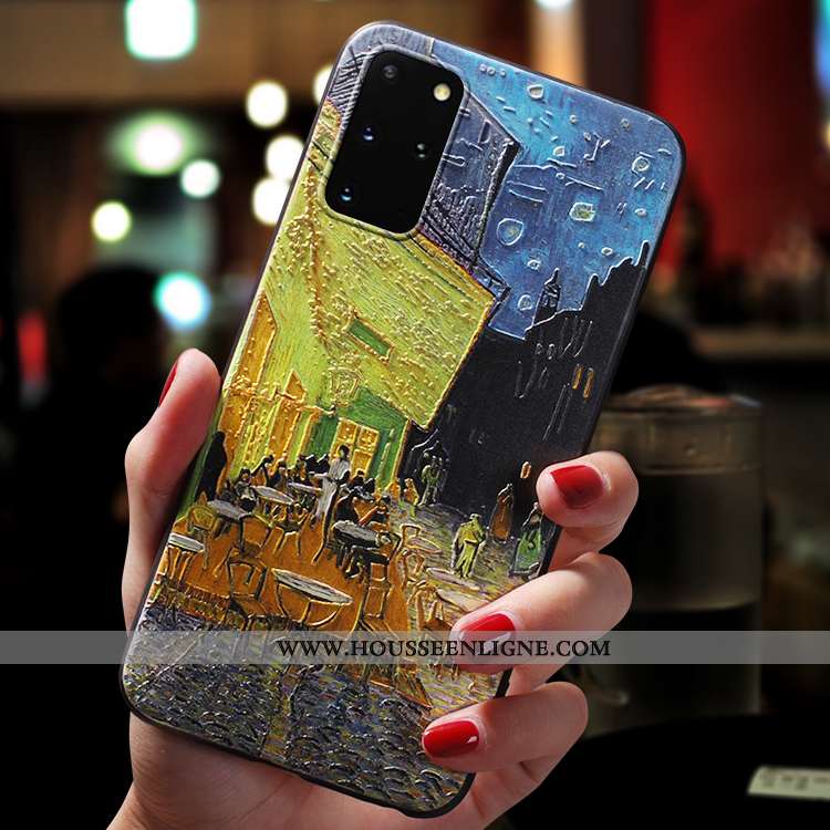 Coque Samsung Galaxy S20+ Silicone Protection Légère Art Incassable Délavé En Daim Fluide Doux Bleu