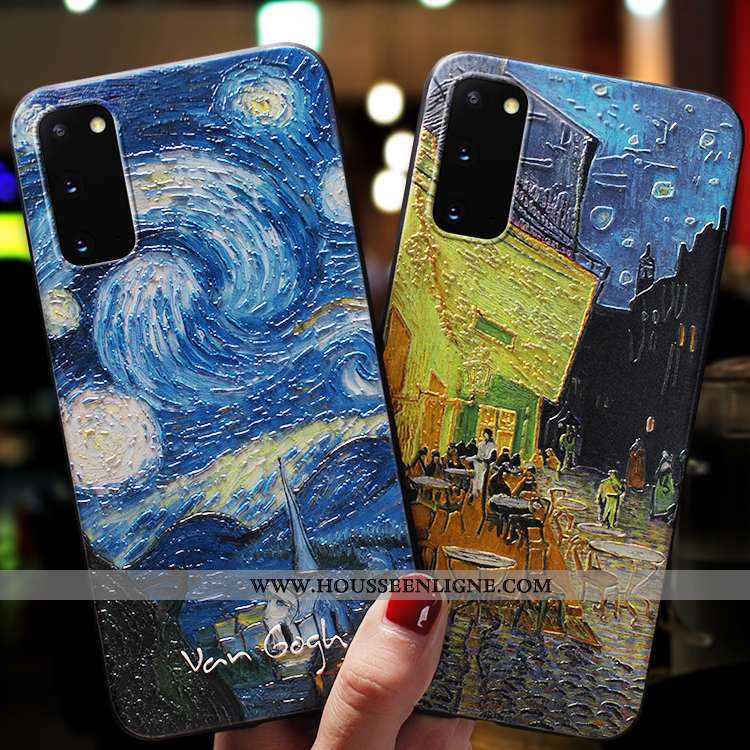 Coque Samsung Galaxy S20+ Silicone Protection Légère Art Incassable Délavé En Daim Fluide Doux Bleu
