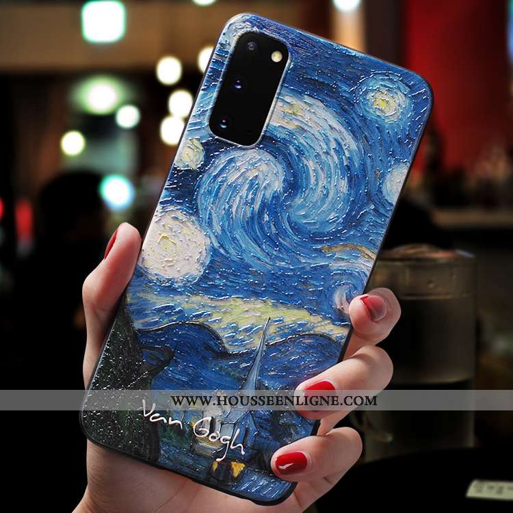 Coque Samsung Galaxy S20+ Silicone Protection Légère Art Incassable Délavé En Daim Fluide Doux Bleu