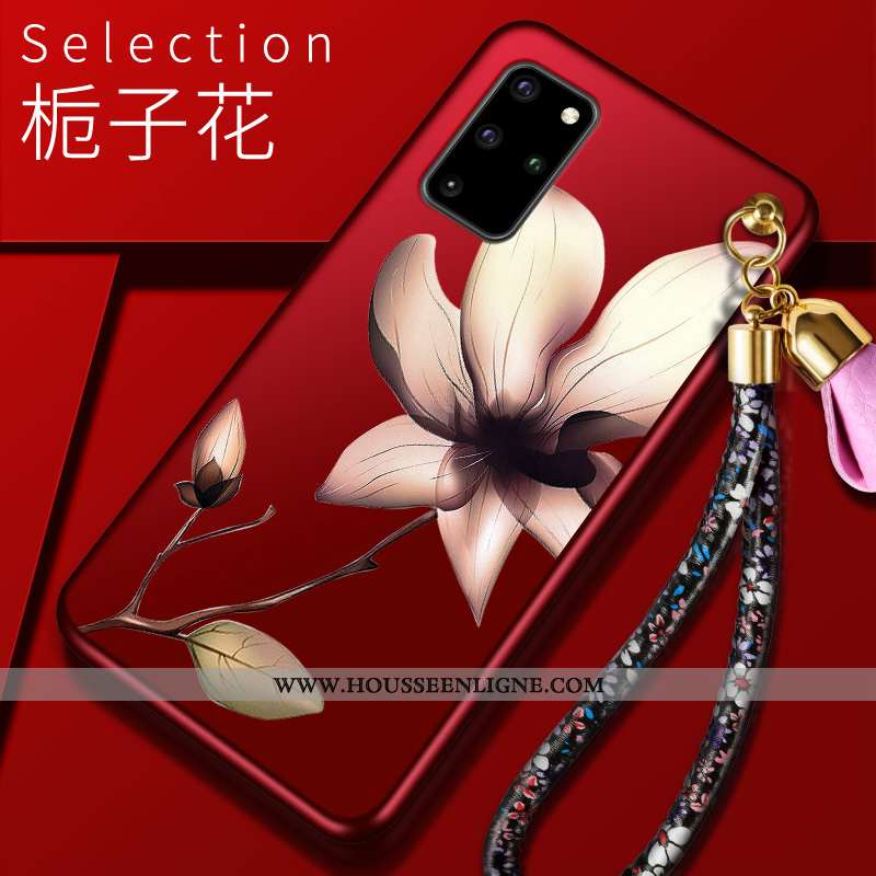 Coque Samsung Galaxy S20+ Tendance Légère Téléphone Portable Étui Rouge Incassable Personnalité