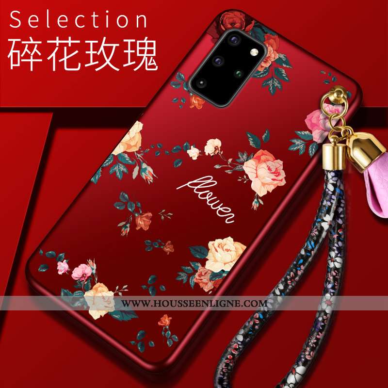 Coque Samsung Galaxy S20+ Tendance Légère Téléphone Portable Étui Rouge Incassable Personnalité