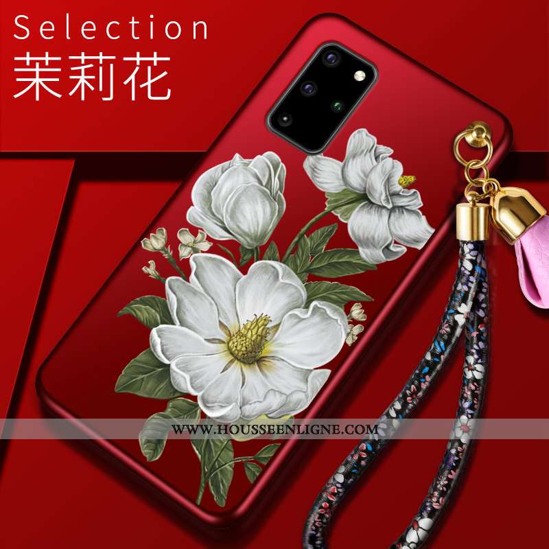 Coque Samsung Galaxy S20+ Tendance Légère Téléphone Portable Étui Rouge Incassable Personnalité