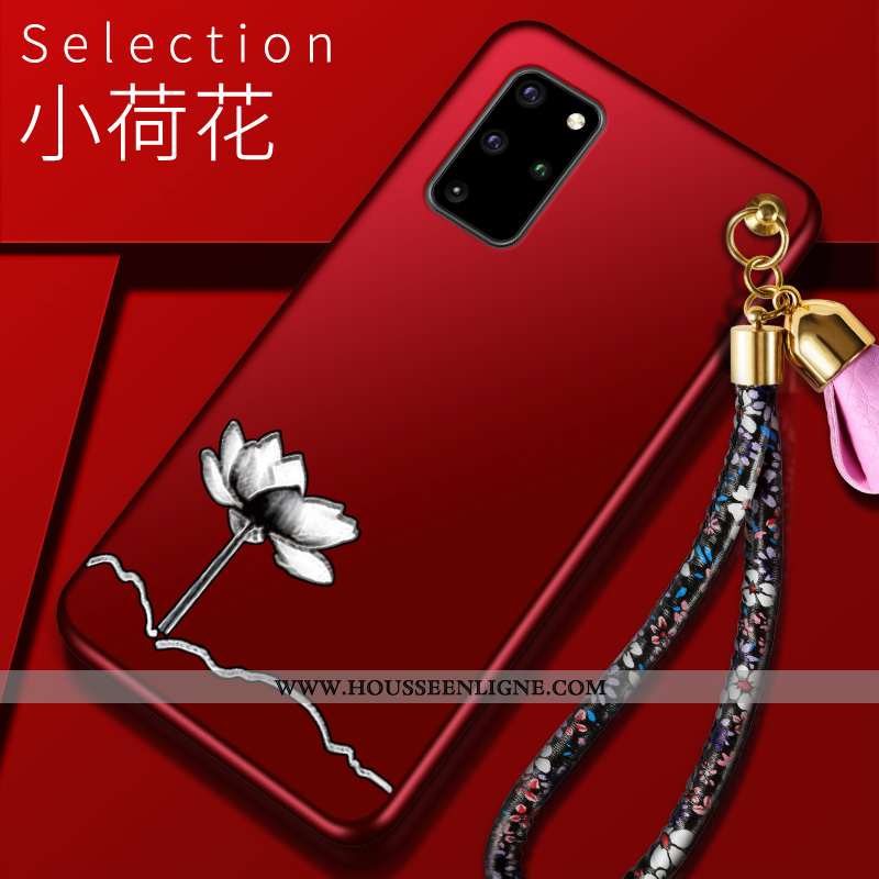 Coque Samsung Galaxy S20+ Tendance Légère Téléphone Portable Étui Rouge Incassable Personnalité