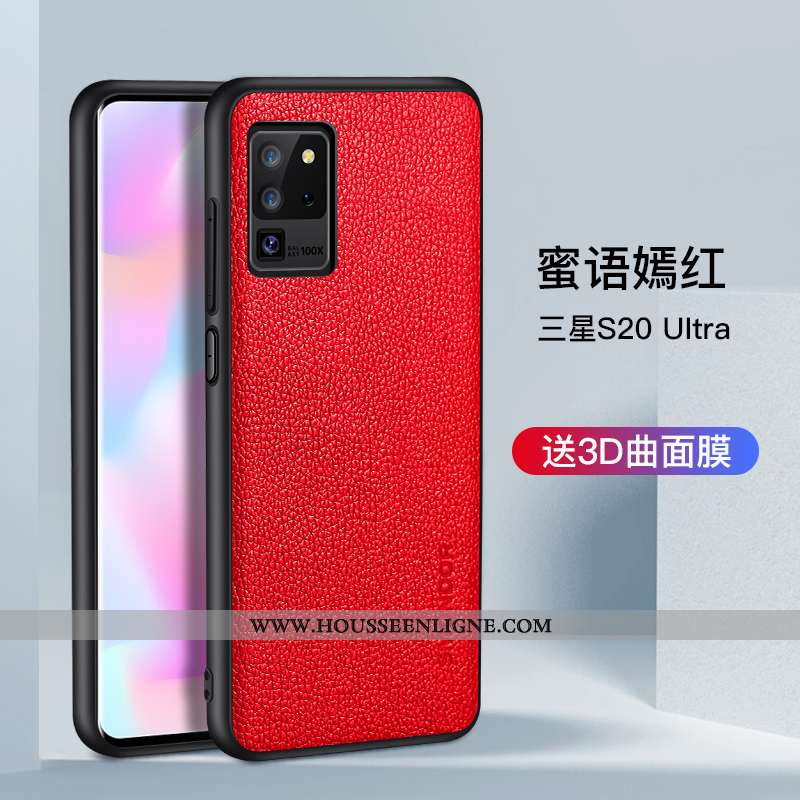 Coque Samsung Galaxy S20 Ultra Créatif Fluide Doux Téléphone Portable Étoile Étui Noir Net Rouge
