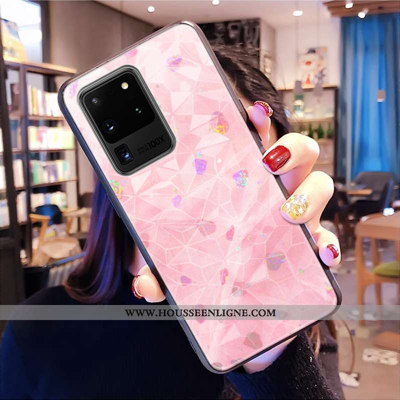 Coque Samsung Galaxy S20 Ultra Modèle Fleurie Tout Compris Net Rouge Téléphone Portable Étoile Bleu