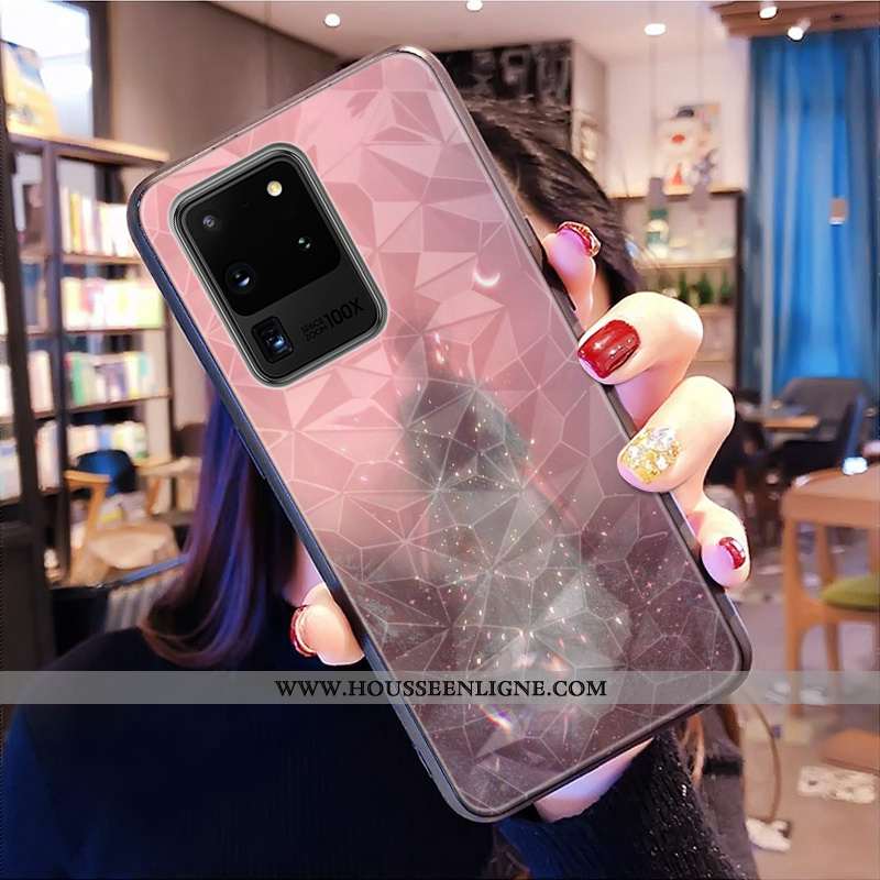 Coque Samsung Galaxy S20 Ultra Modèle Fleurie Tout Compris Net Rouge Téléphone Portable Étoile Bleu