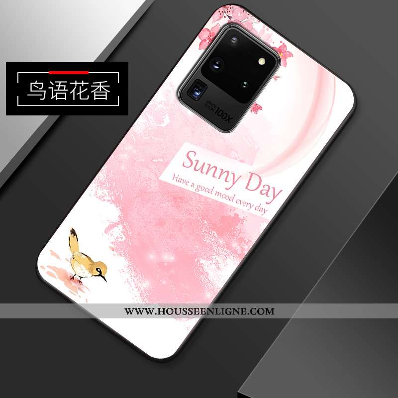 Coque Samsung Galaxy S20 Ultra Personnalité Créatif Étoile Fluide Doux Vintage Tout Compris Rose