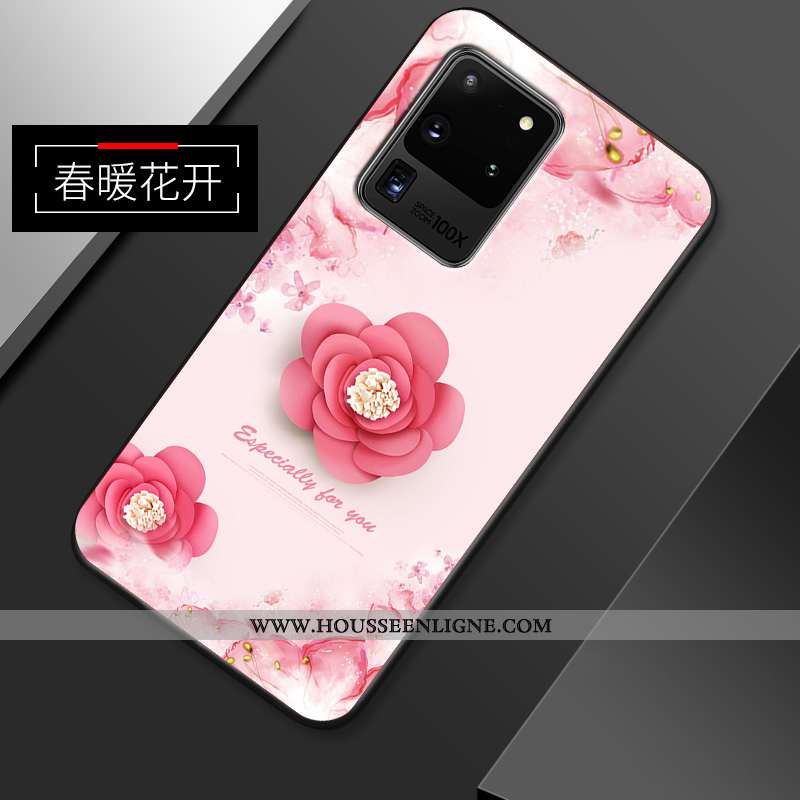Coque Samsung Galaxy S20 Ultra Personnalité Créatif Étoile Fluide Doux Vintage Tout Compris Rose