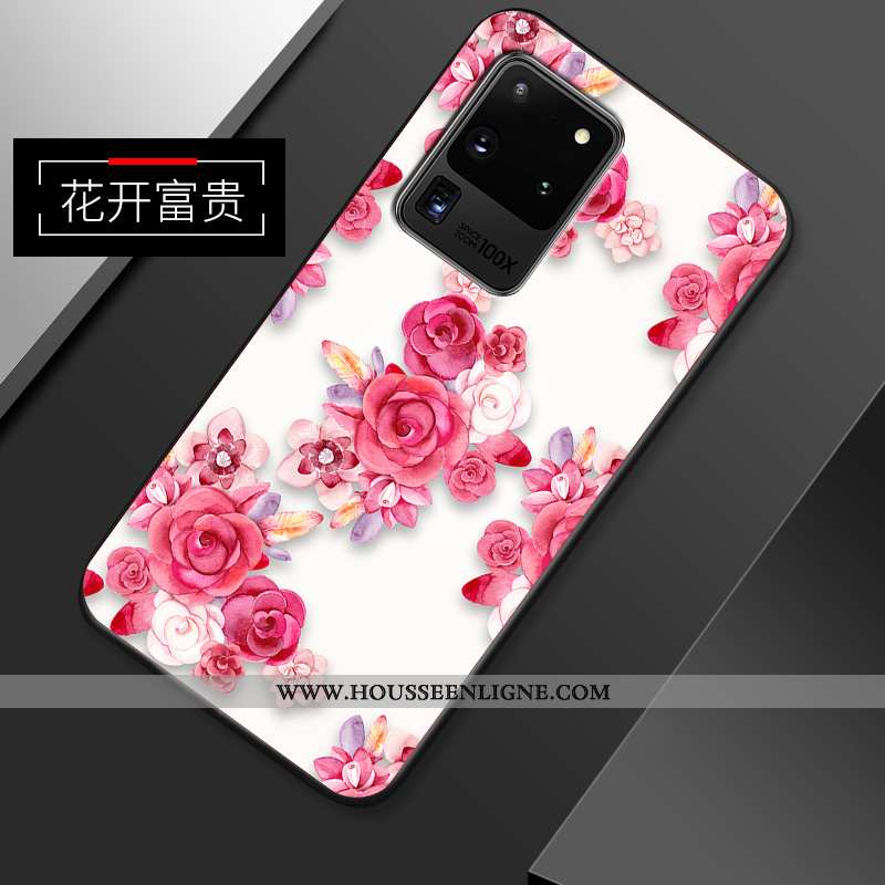 Coque Samsung Galaxy S20 Ultra Personnalité Créatif Étoile Fluide Doux Vintage Tout Compris Rose