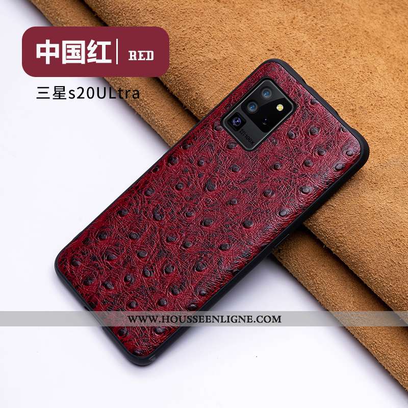Coque Samsung Galaxy S20 Ultra Ultra Tendance Créatif Téléphone Portable Bovins Business Cuir Noir