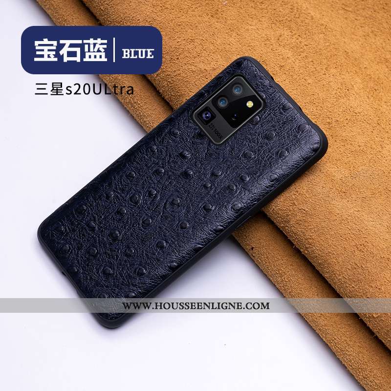 Coque Samsung Galaxy S20 Ultra Ultra Tendance Créatif Téléphone Portable Bovins Business Cuir Noir
