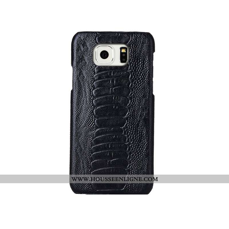 Coque Samsung Galaxy S6 Cuir Véritable Mode Incassable Couvercle Arrière Étui Créatif Téléphone Port