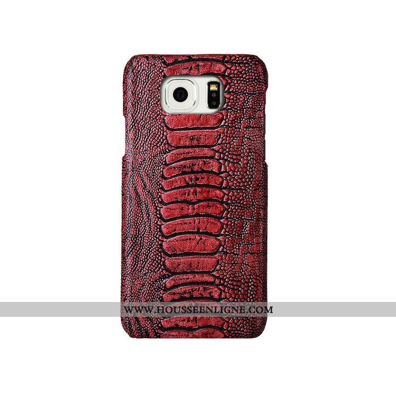 Coque Samsung Galaxy S6 Cuir Véritable Mode Incassable Couvercle Arrière Étui Créatif Téléphone Port