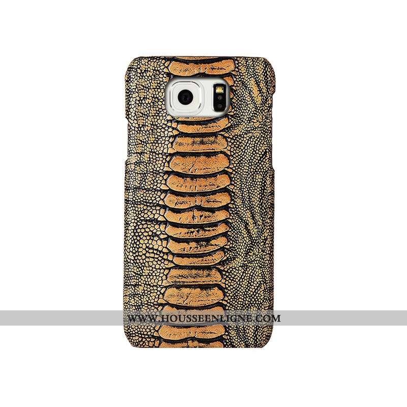 Coque Samsung Galaxy S6 Cuir Véritable Mode Incassable Couvercle Arrière Étui Créatif Téléphone Port